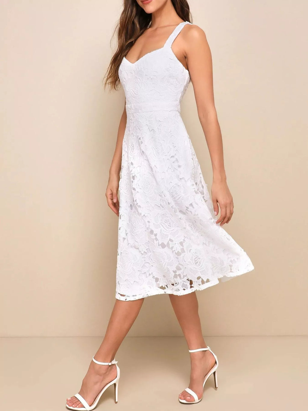 Lace A-Line Midi Dress