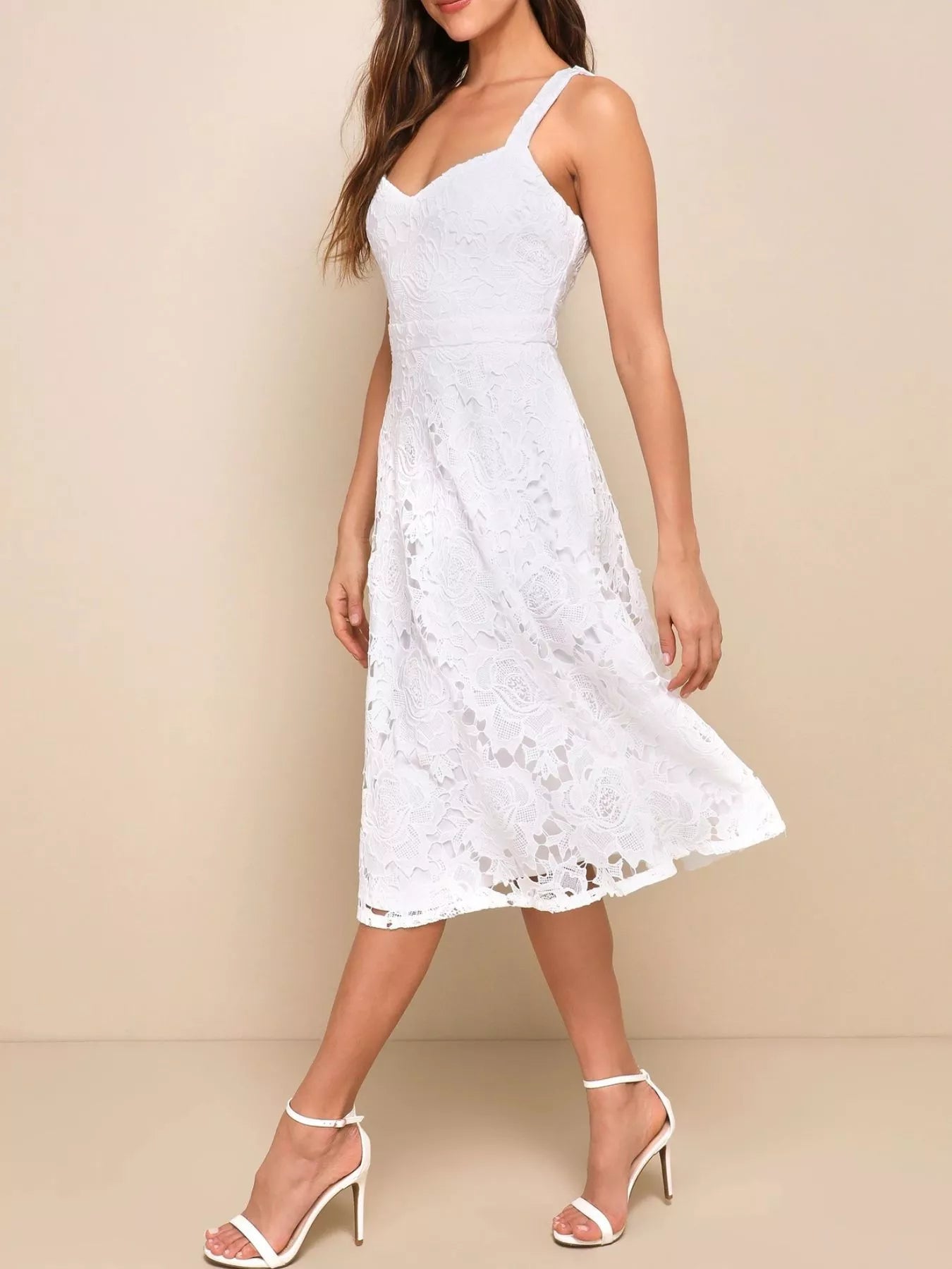 Lace A-Line Midi Dress
