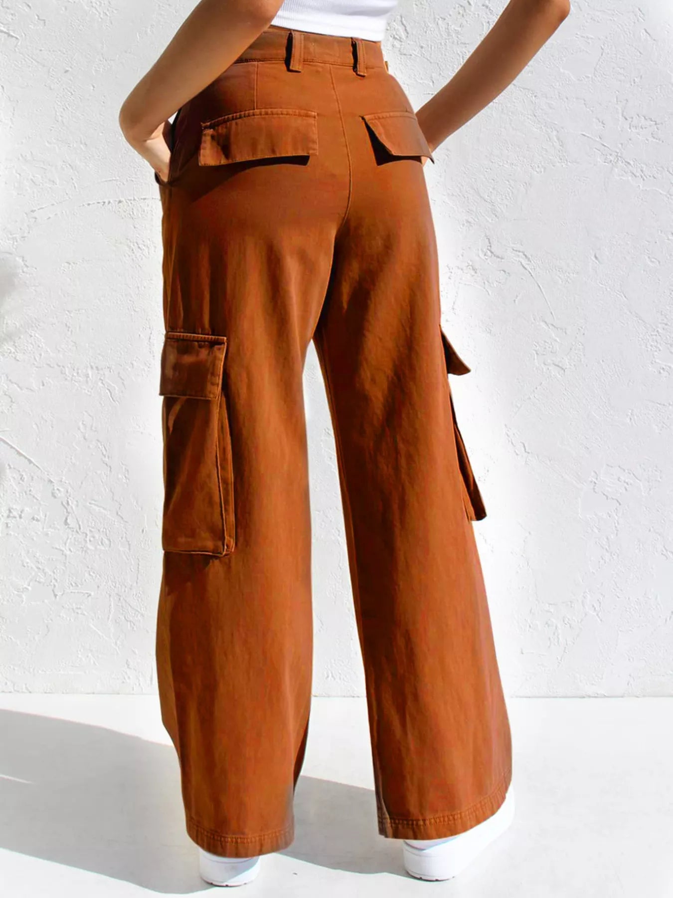 High-Waisted Wide Leg Cargo Jeans