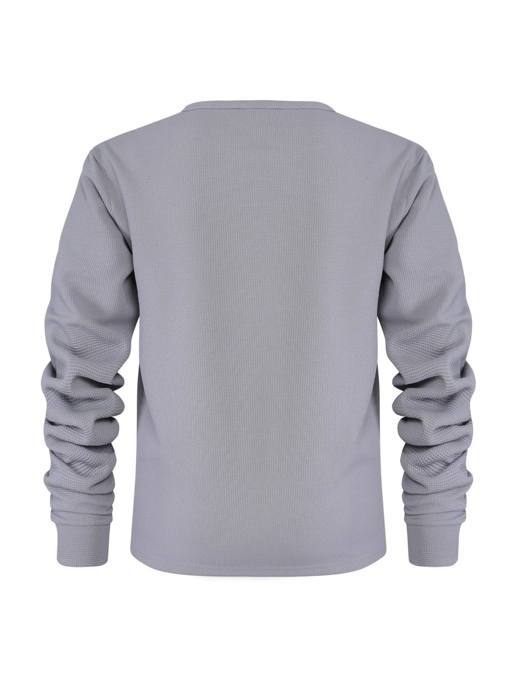 Men's Plus Size Waffle Knit Long Sleeve T-Shirt