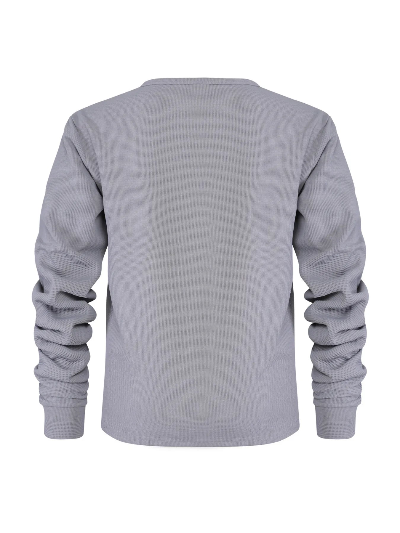 Men's Plus Size Waffle Knit Long Sleeve T-Shirt