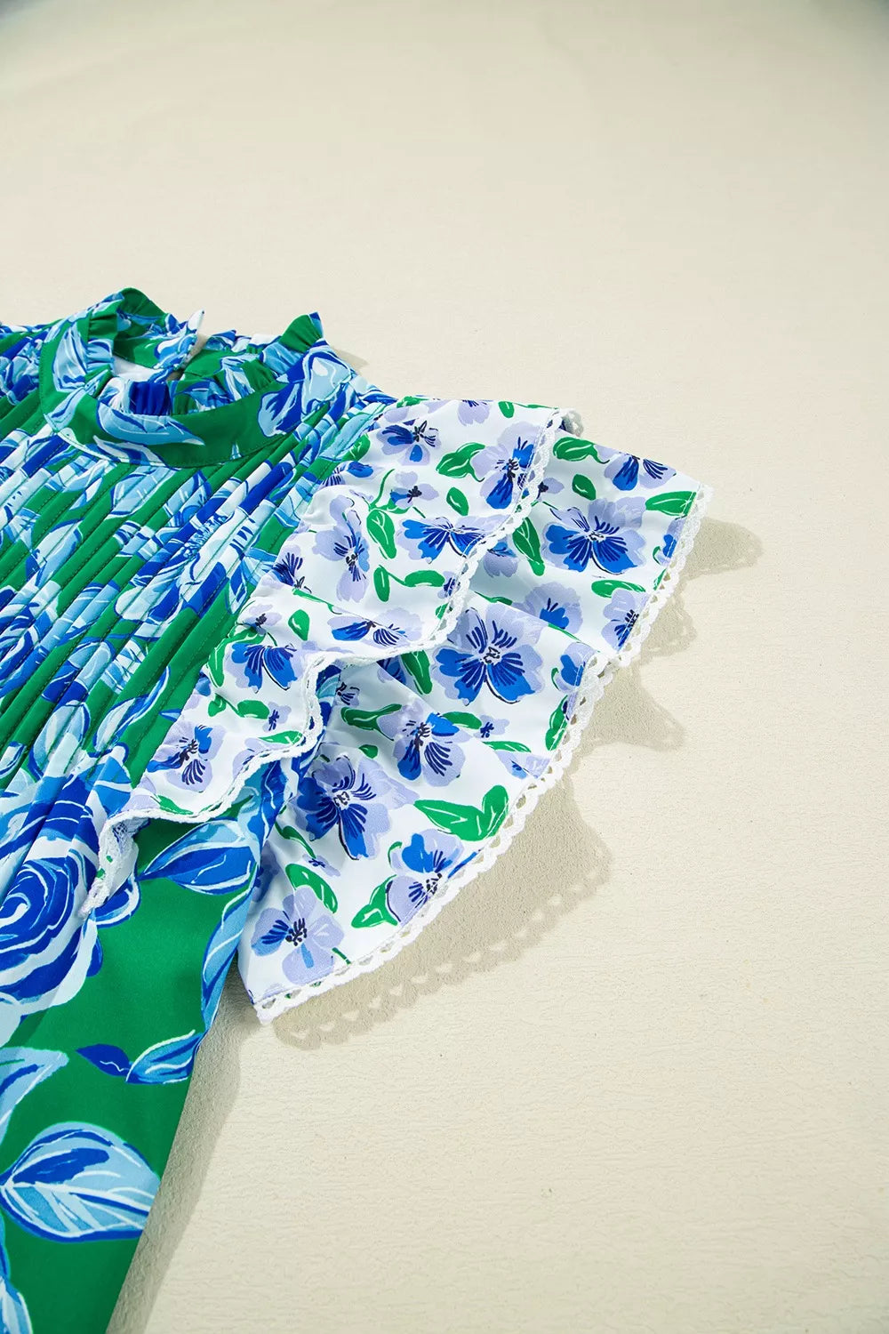Floral Print Ruffle Sleeve Blouse