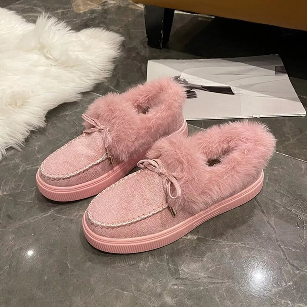 Fuzzy Round Toe Slip-Ons