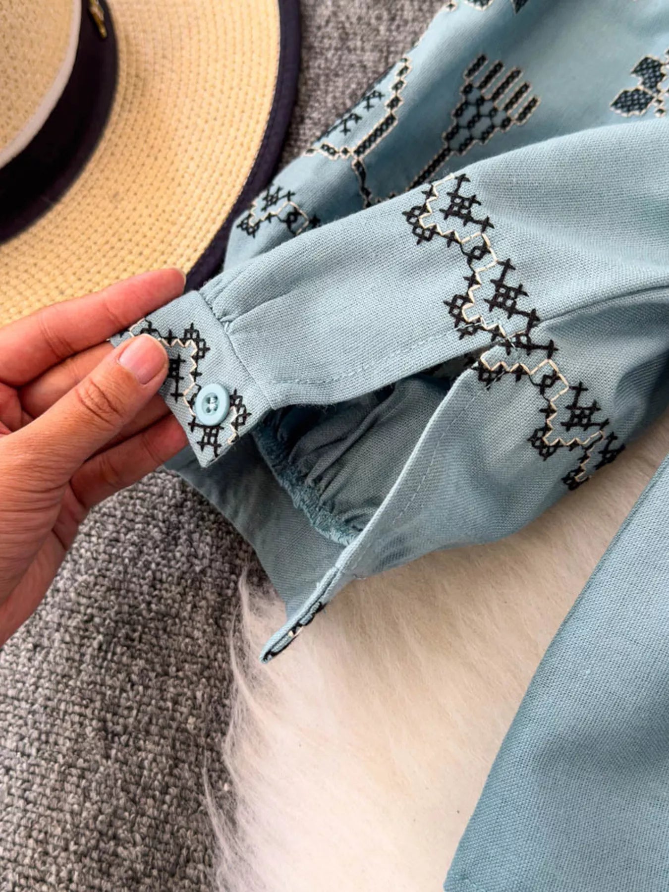 Tie Neck Long Sleeve Blouse