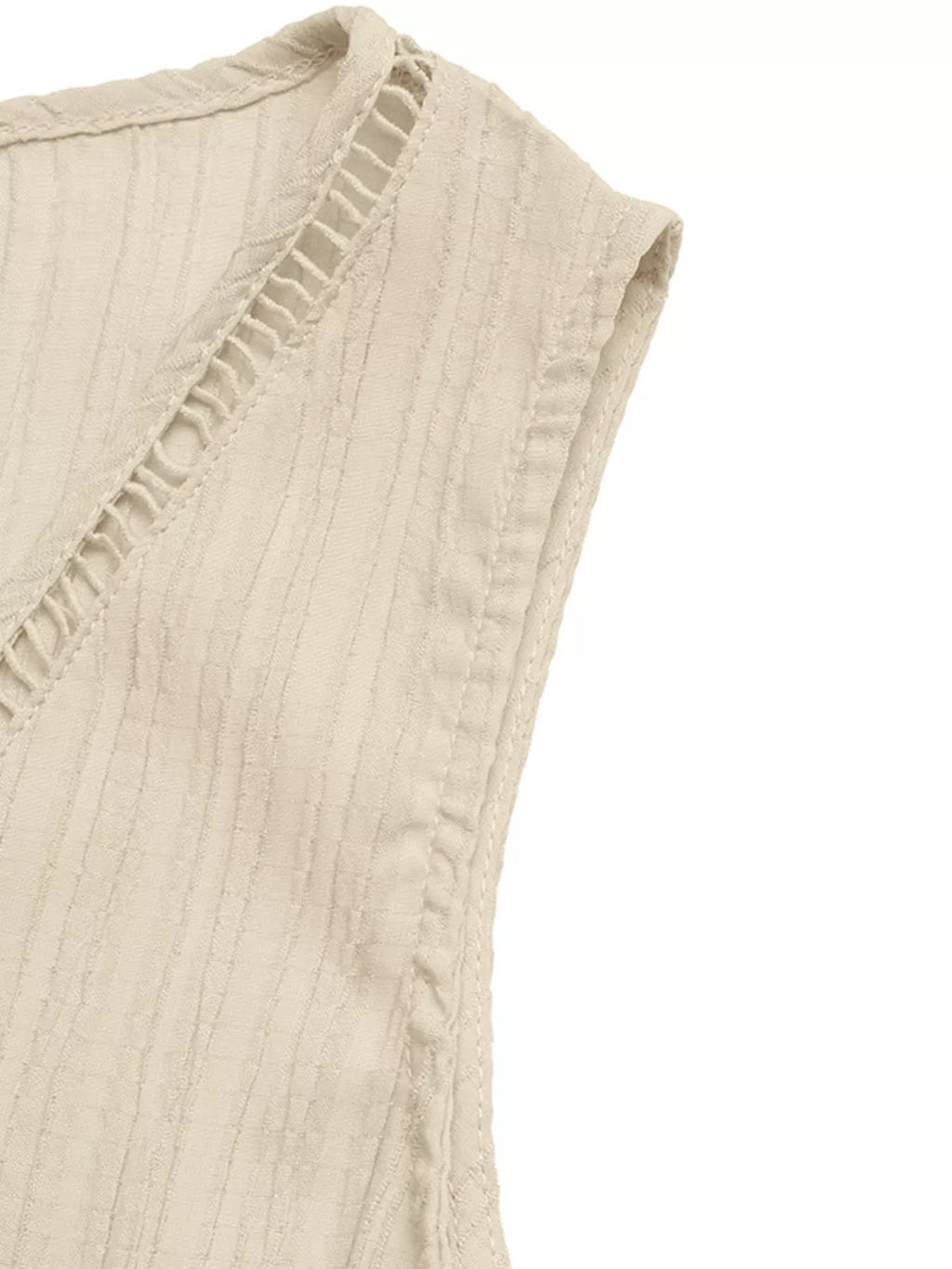 V-Neck Drawstring Waist Wide Leg Jumpsuit