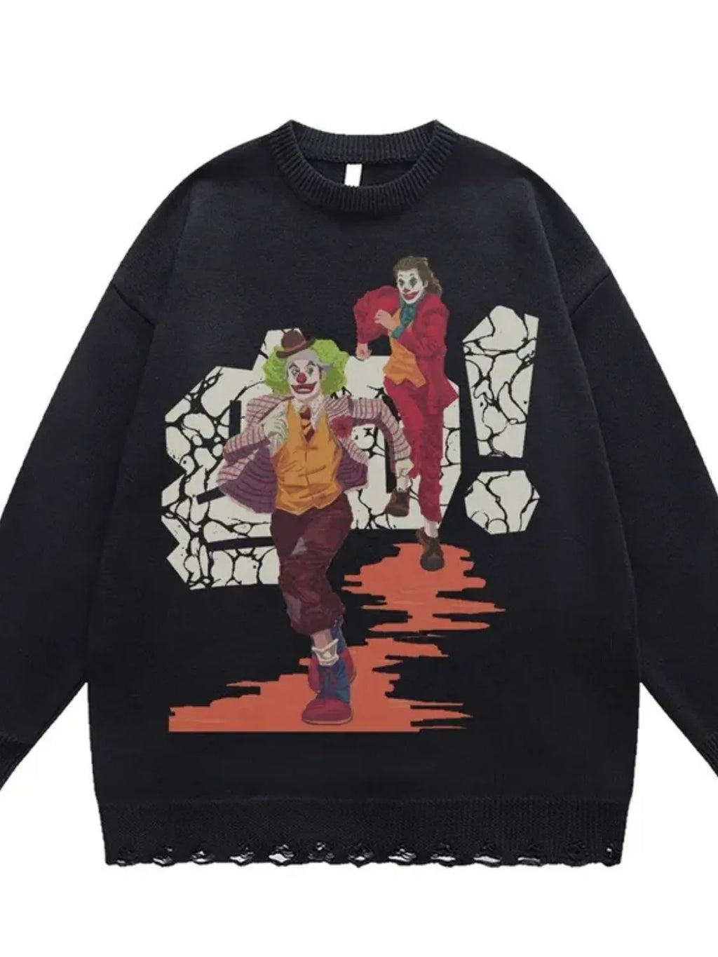 Men's Joker Round Neck Long Sleeve Sweater