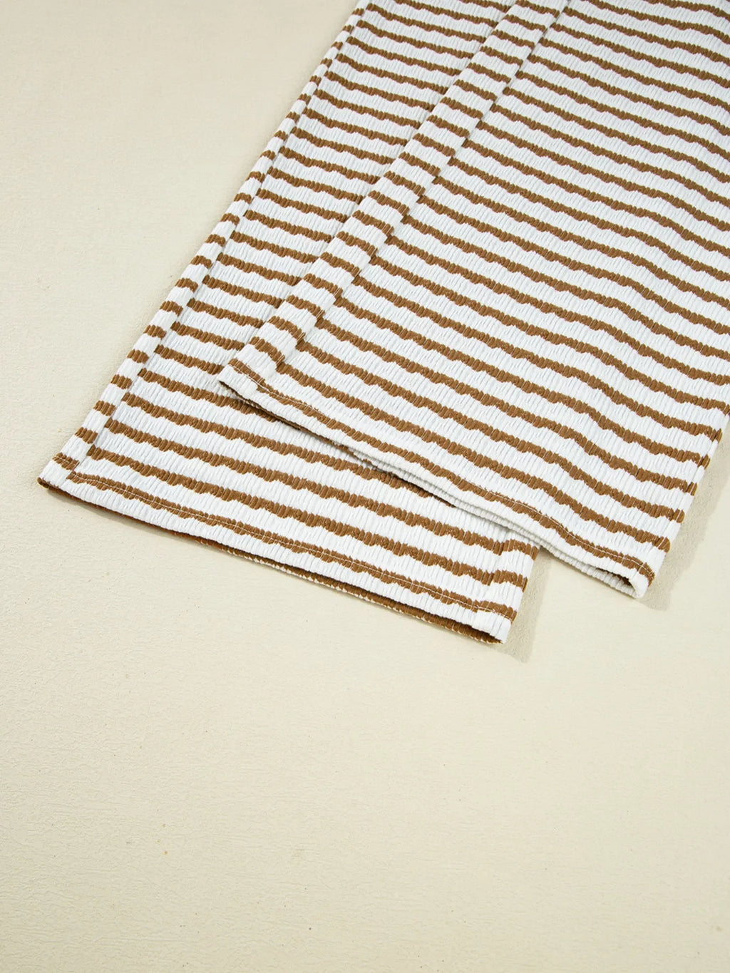 Stripe Collared Top and Drawstring Pant Set