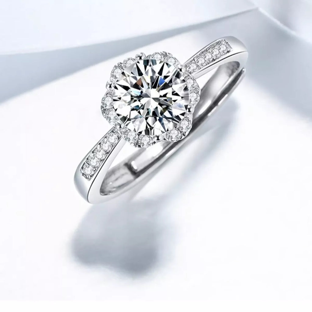 1 Carat Moissanite 925 Sterling Silver Ring