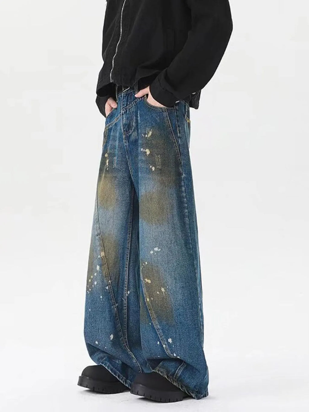 Men's Plus Size Wide Leg Jeans