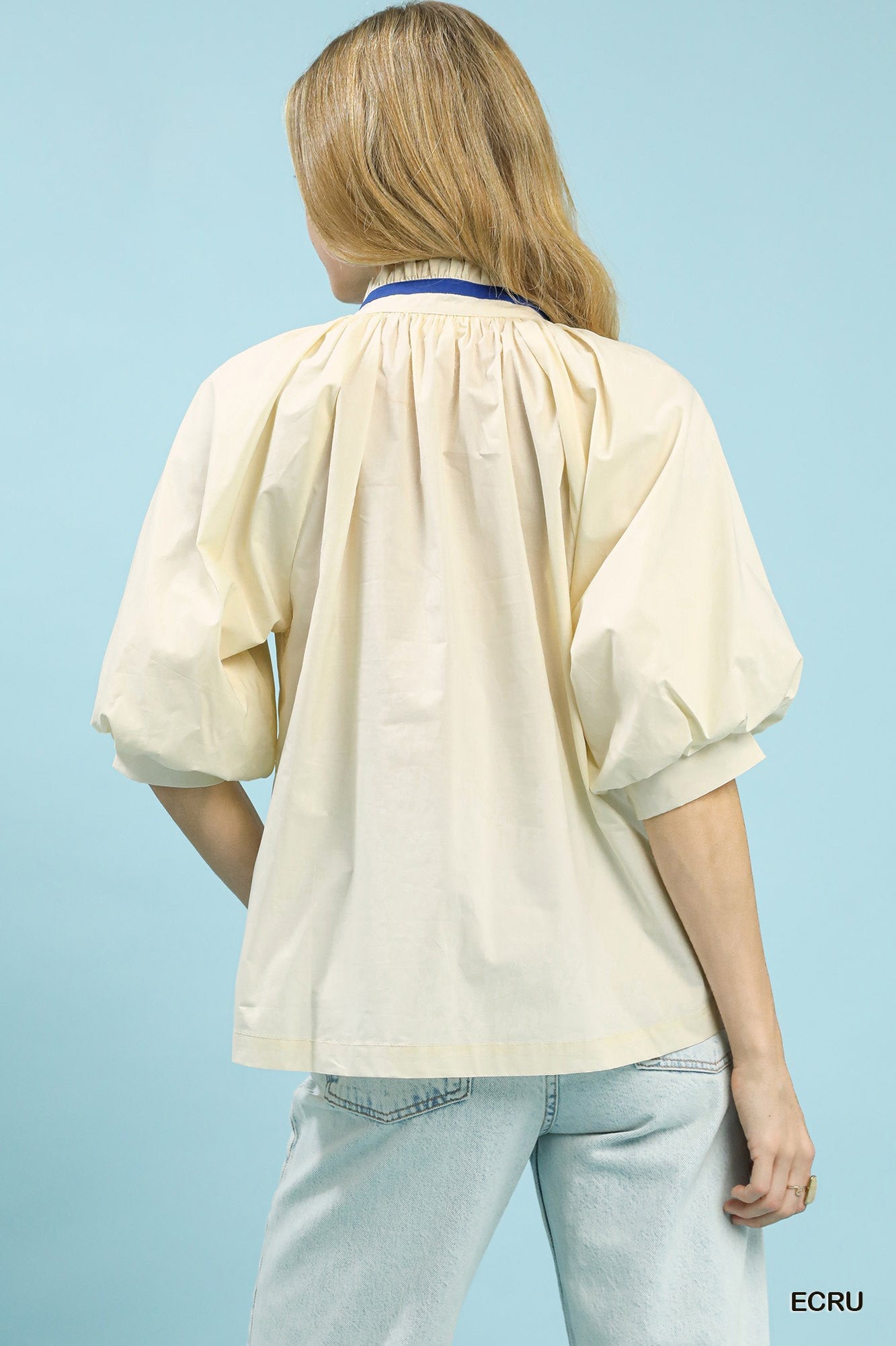 Umgee Embroidered Floral V-Neck Blouse