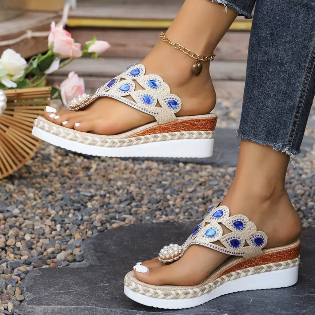 Toe Post Wedge Sandals