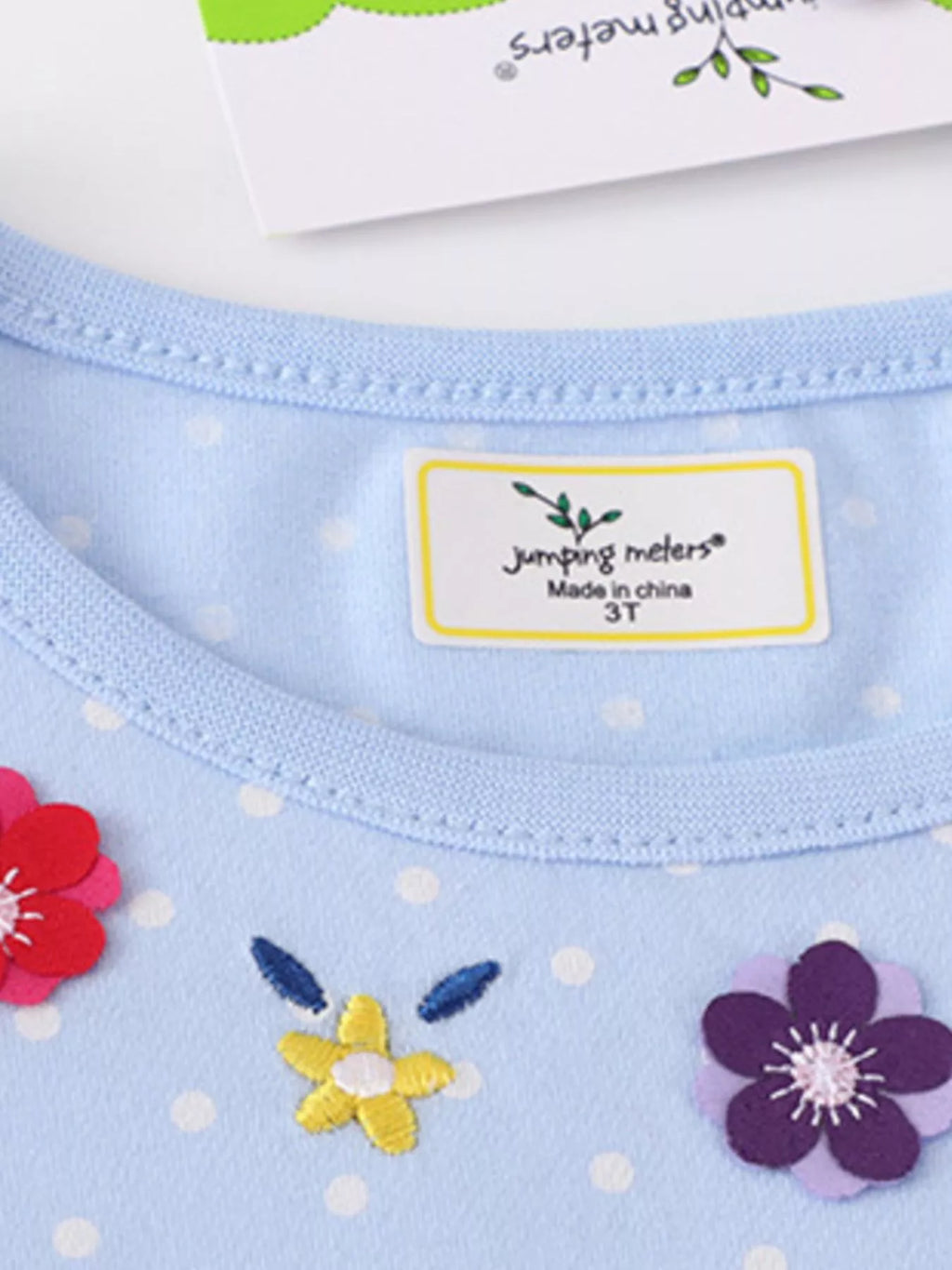 Children's Fairy Embroidered Long Sleeve Polka Dot Dress