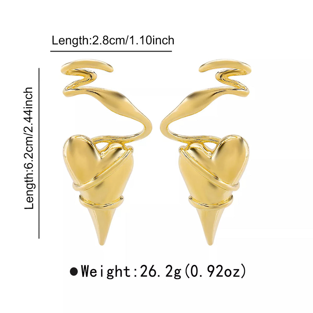 Heart-Shaped Twisted Wire Earrings