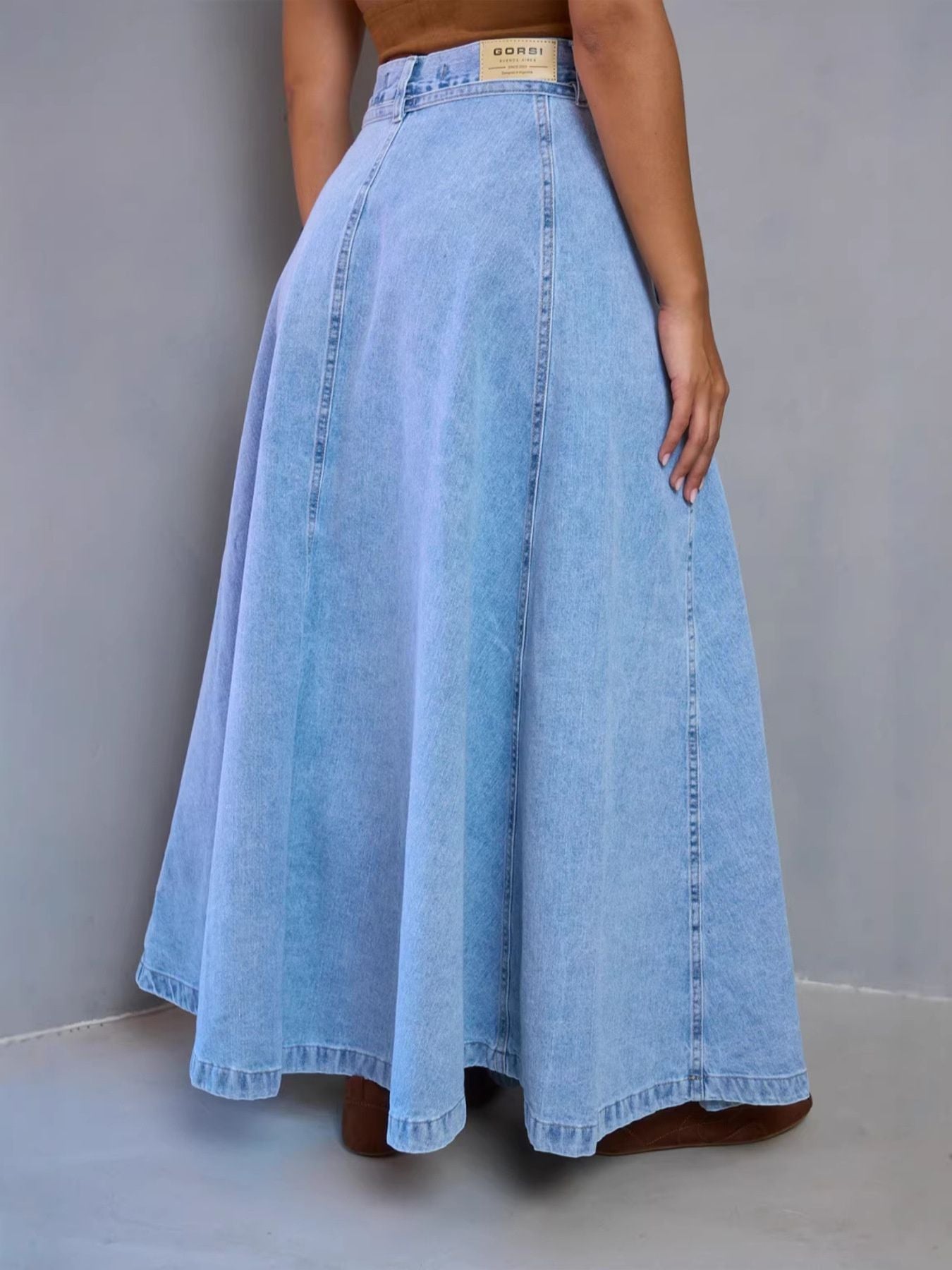High-Waisted Denim Skirt