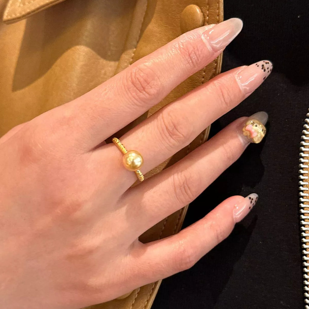 18K Gold-Plated Pearl Ring