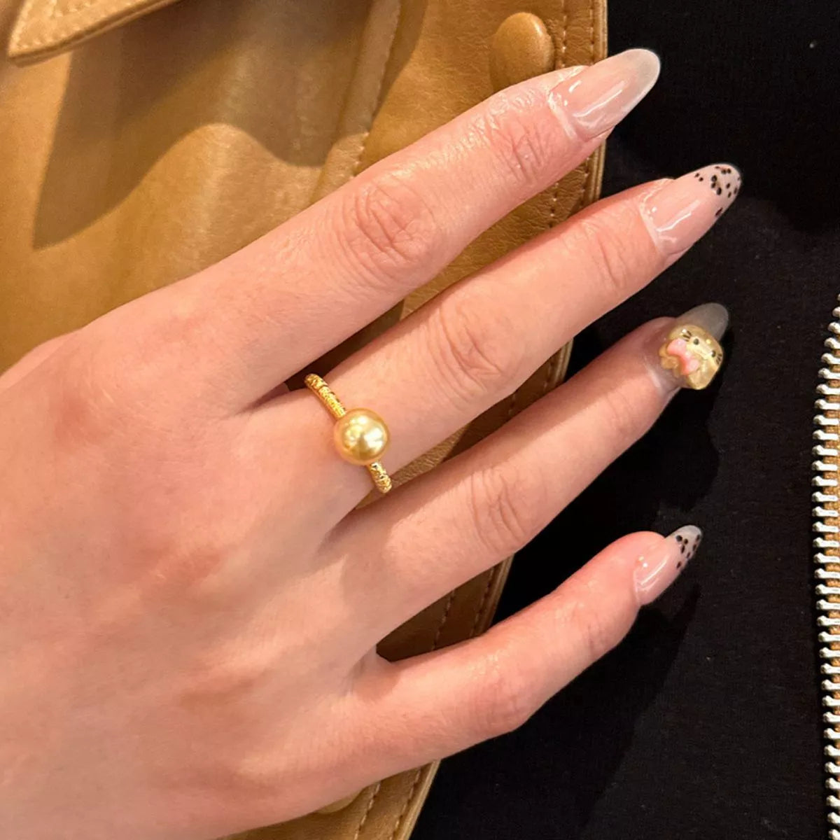 18K Gold-Plated Pearl Ring