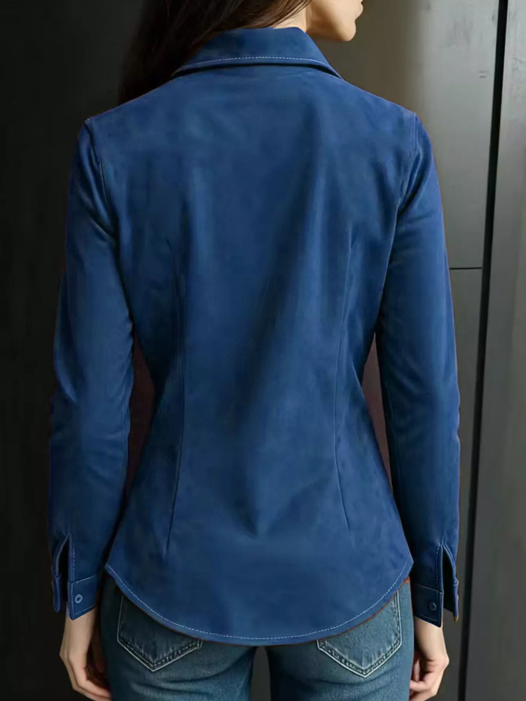 Suede Button-Down Shirt