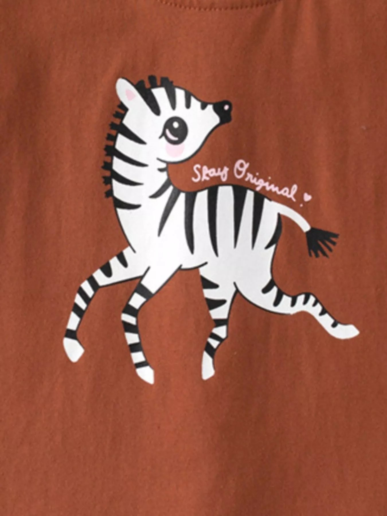 Children's Zebra Print Ruffle Sleeve T-Shirt