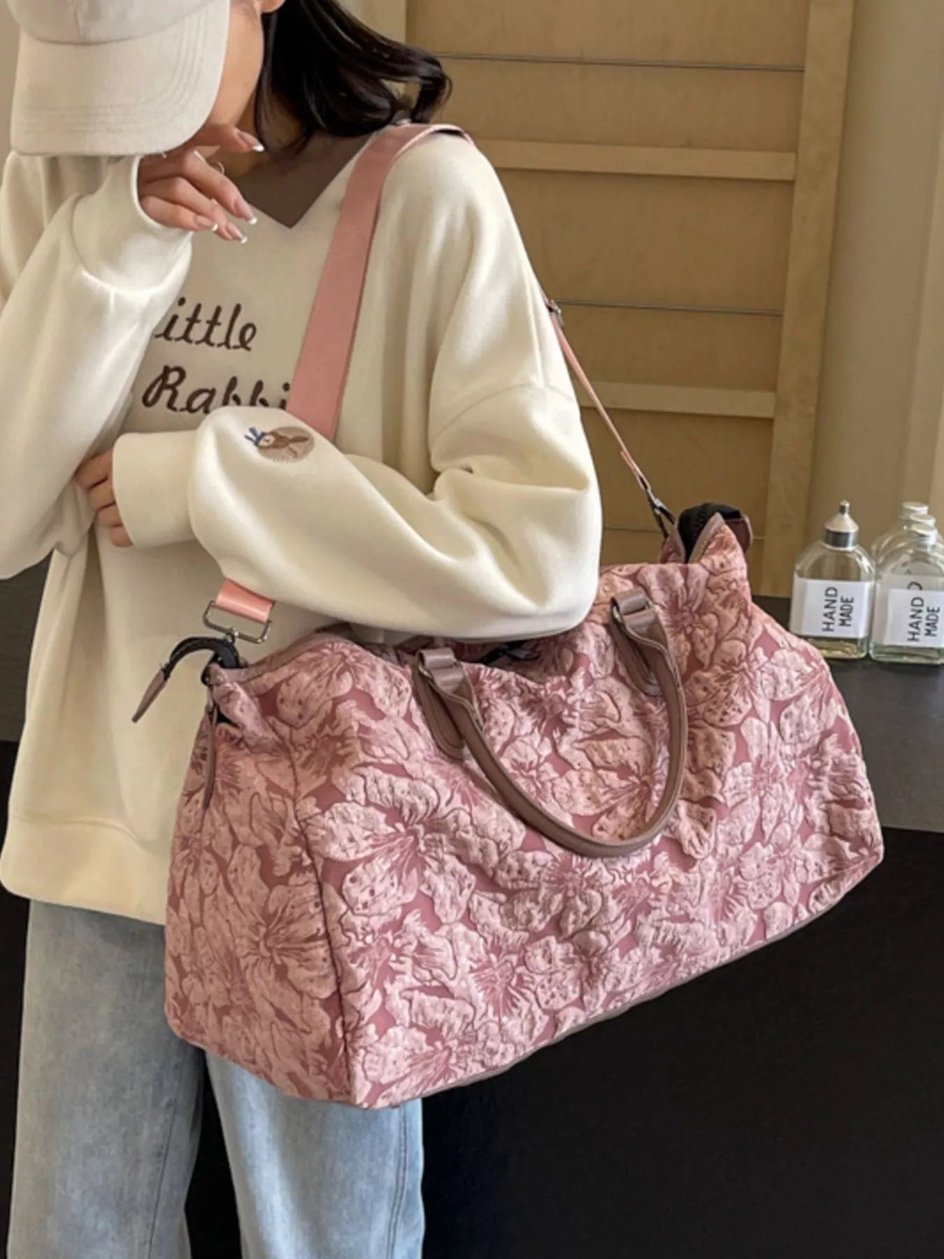 Floral Quilted Travel Bag