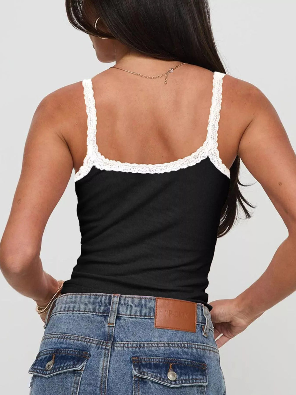 Lace Detail Contrast Trim Cami