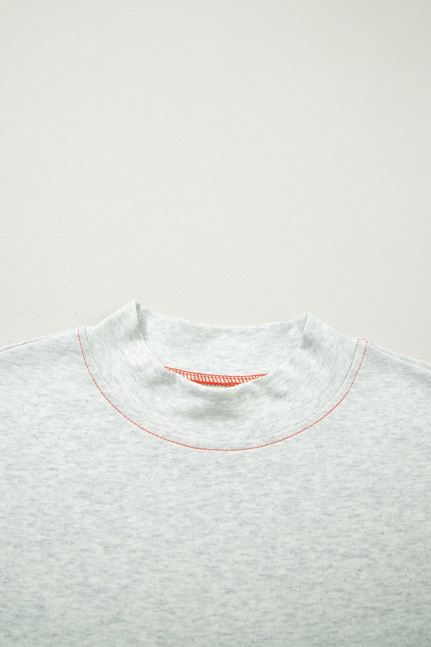Reversible Contrast Stitching Mock Neck T-Shirt