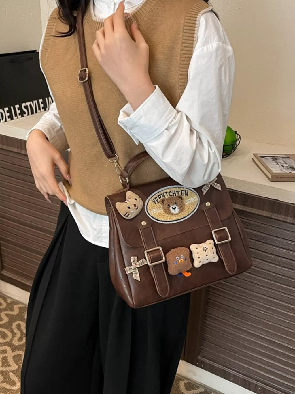 Bear Decor Backpack Bag