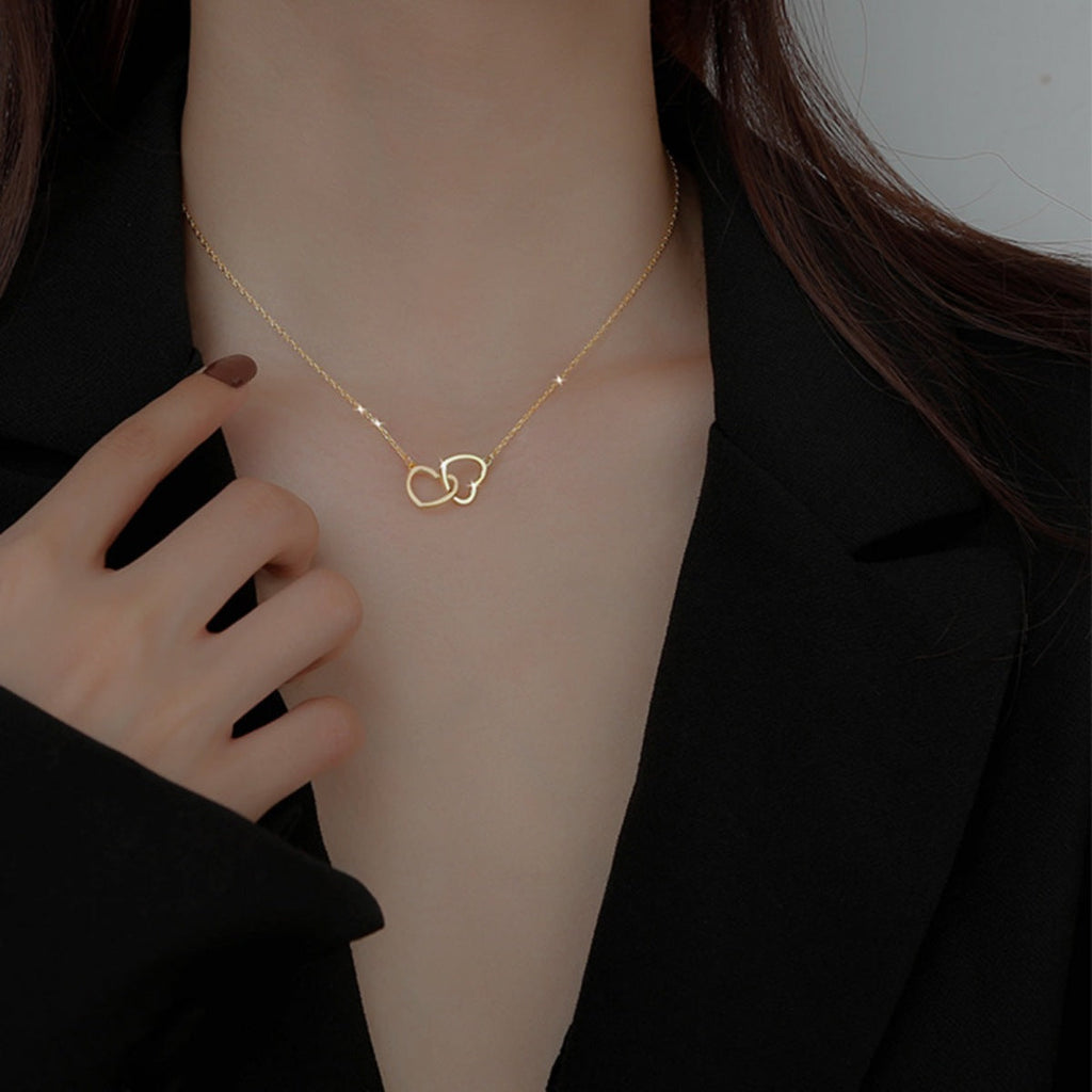 Interlocking Heart Pendant Necklace