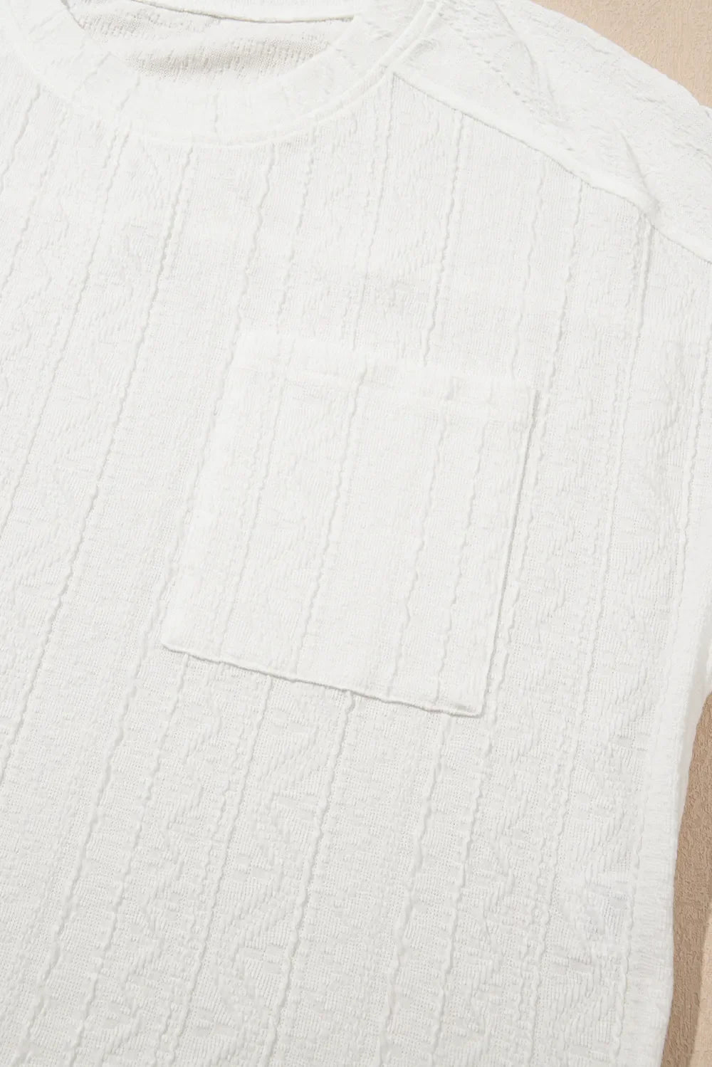 Texture Short Sleeve Top and Shorts Set