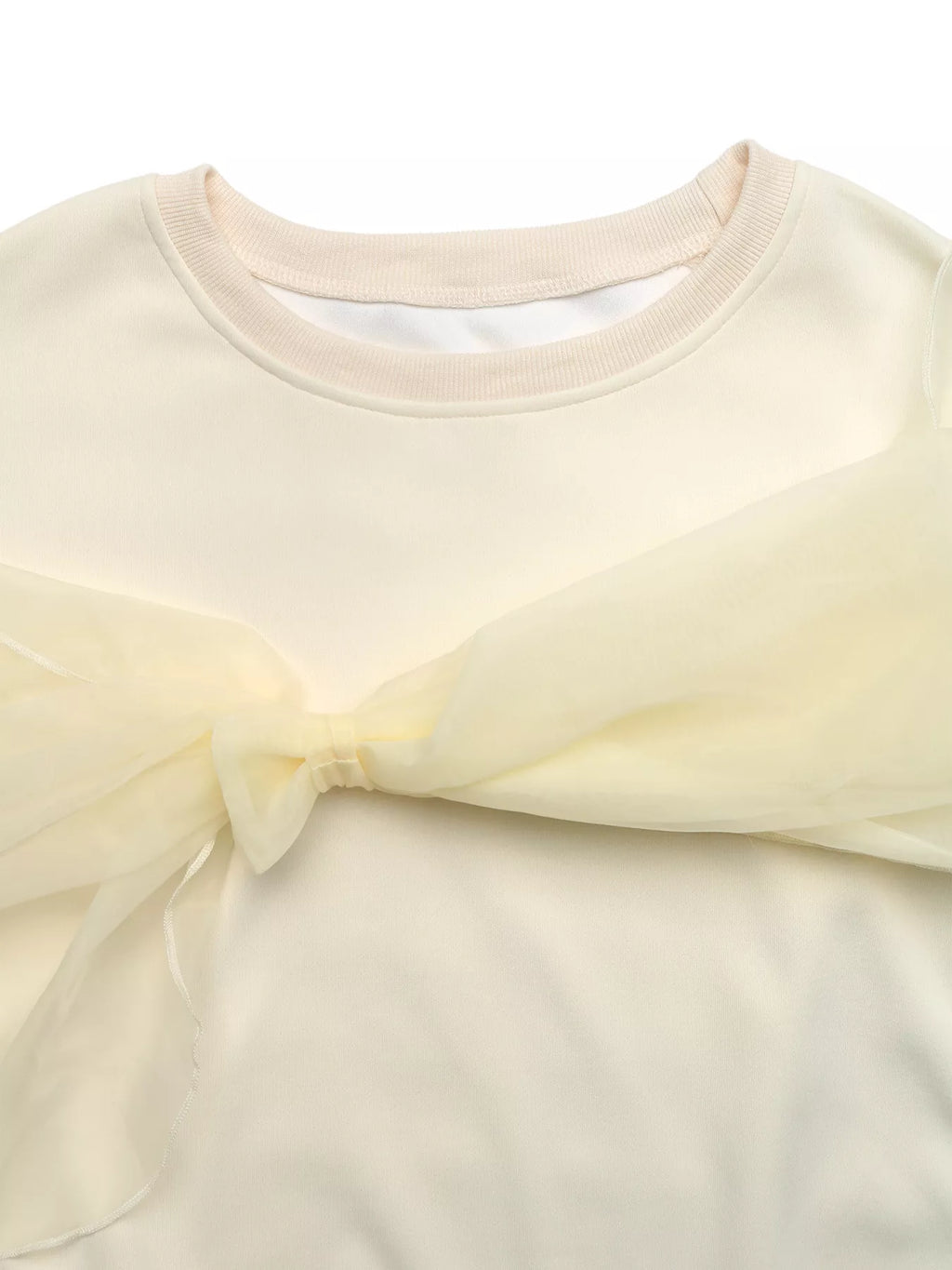 Bow Round Neck Long Sleeve Sweatshirt
