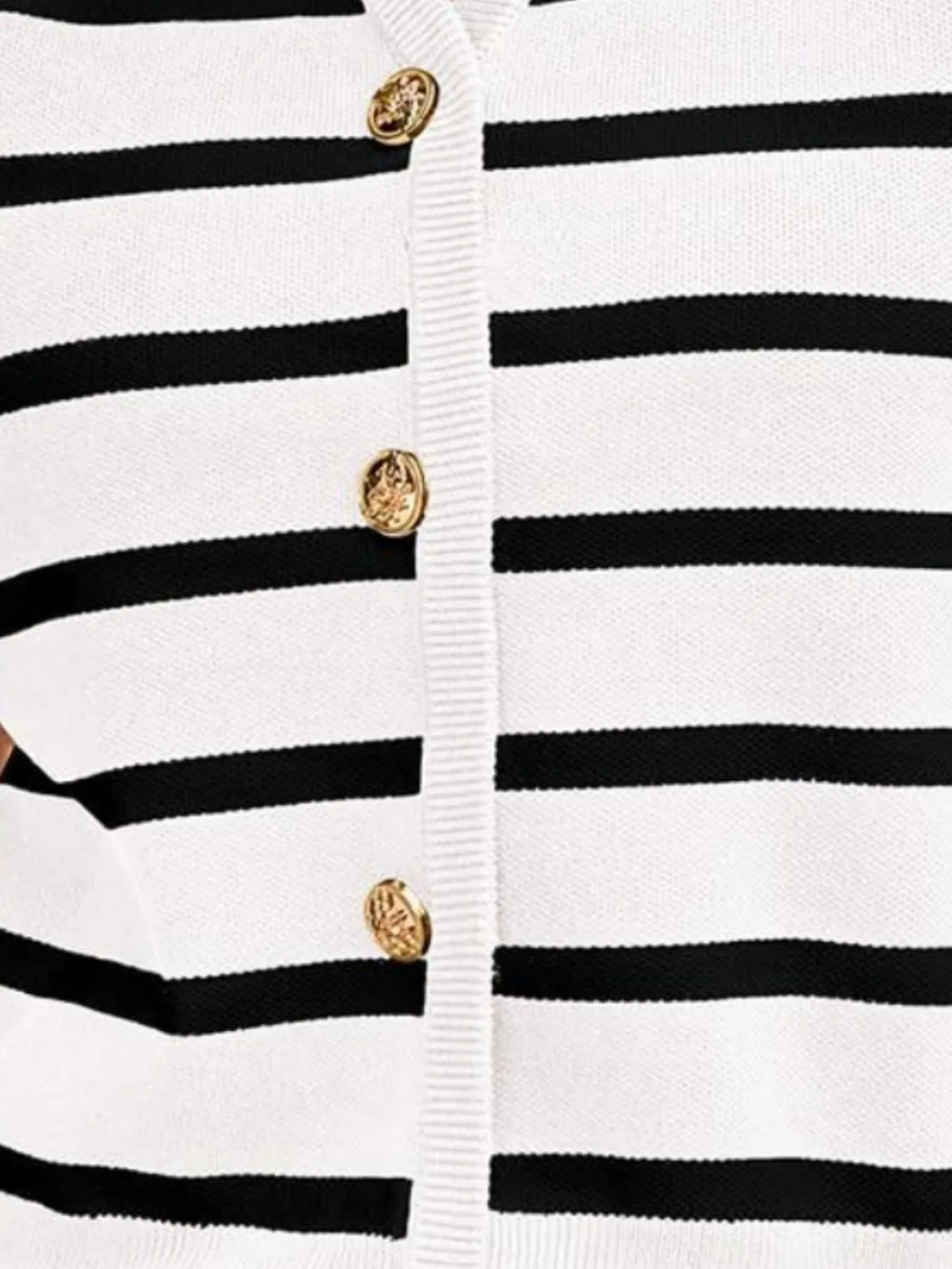 Striped Button-Front Sweater Vest