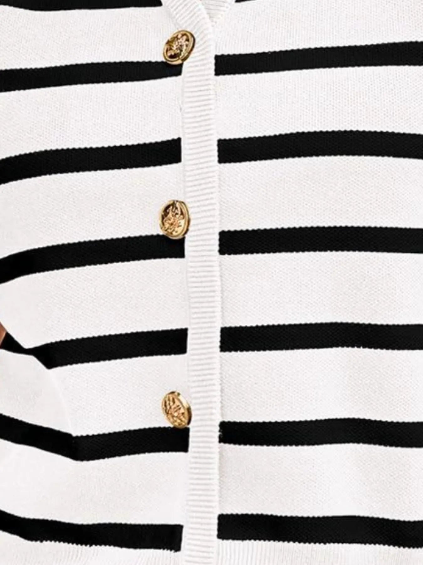 Striped Button-Front Sweater Vest