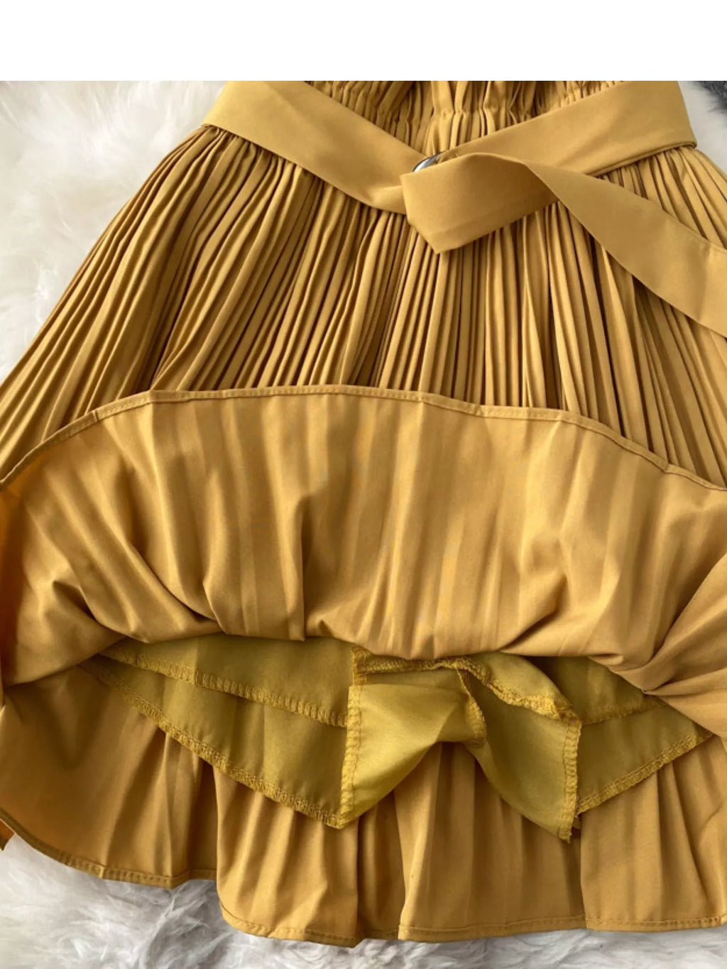 Puff Sleeve Shirt and Pleated Skirt Set
