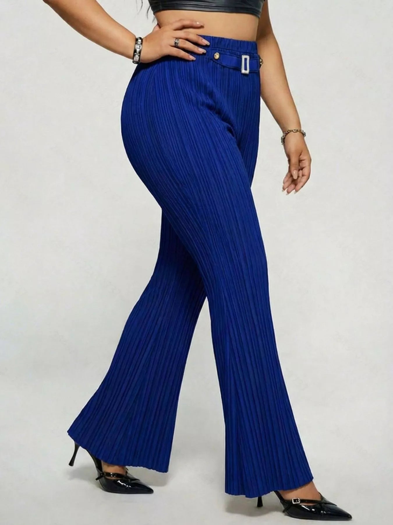 Plus Size High Waist Flare Pants