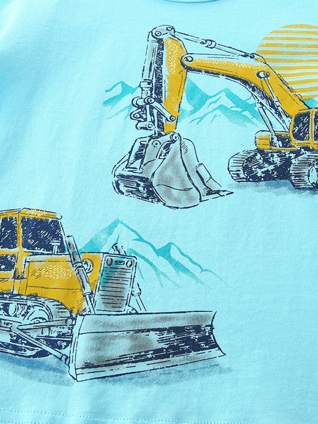 Children‘s Excavator Print Short Sleeve T-Shirt
