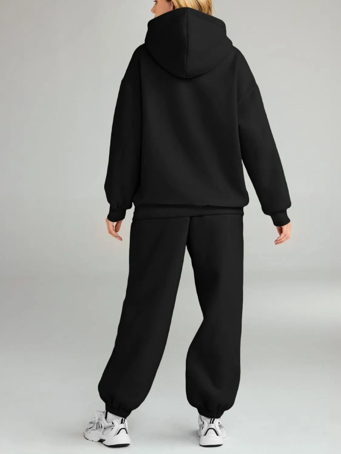 Full Size Kangaroo Pocket Hoodie and Joggers Set Plus Size