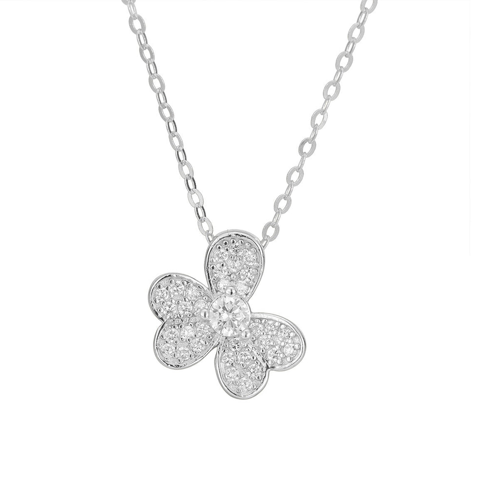 925 Sterling Silver Clover Pendant Necklace