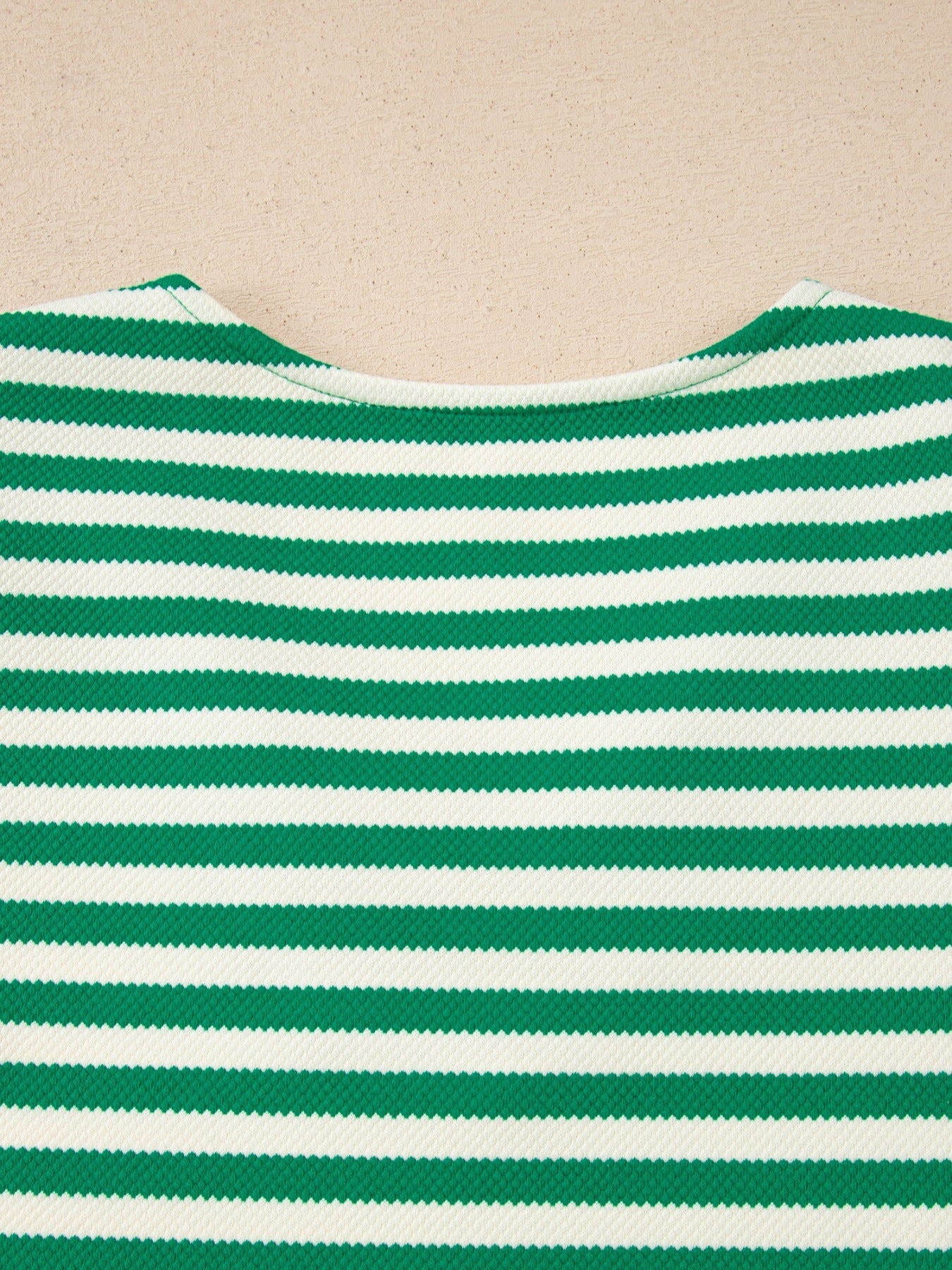 Striped Puff Sleeve V-Neck Blouse