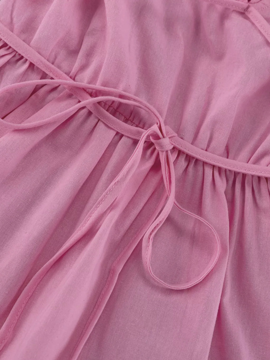 Tie Waist Puff Sleeve Maxi Dress