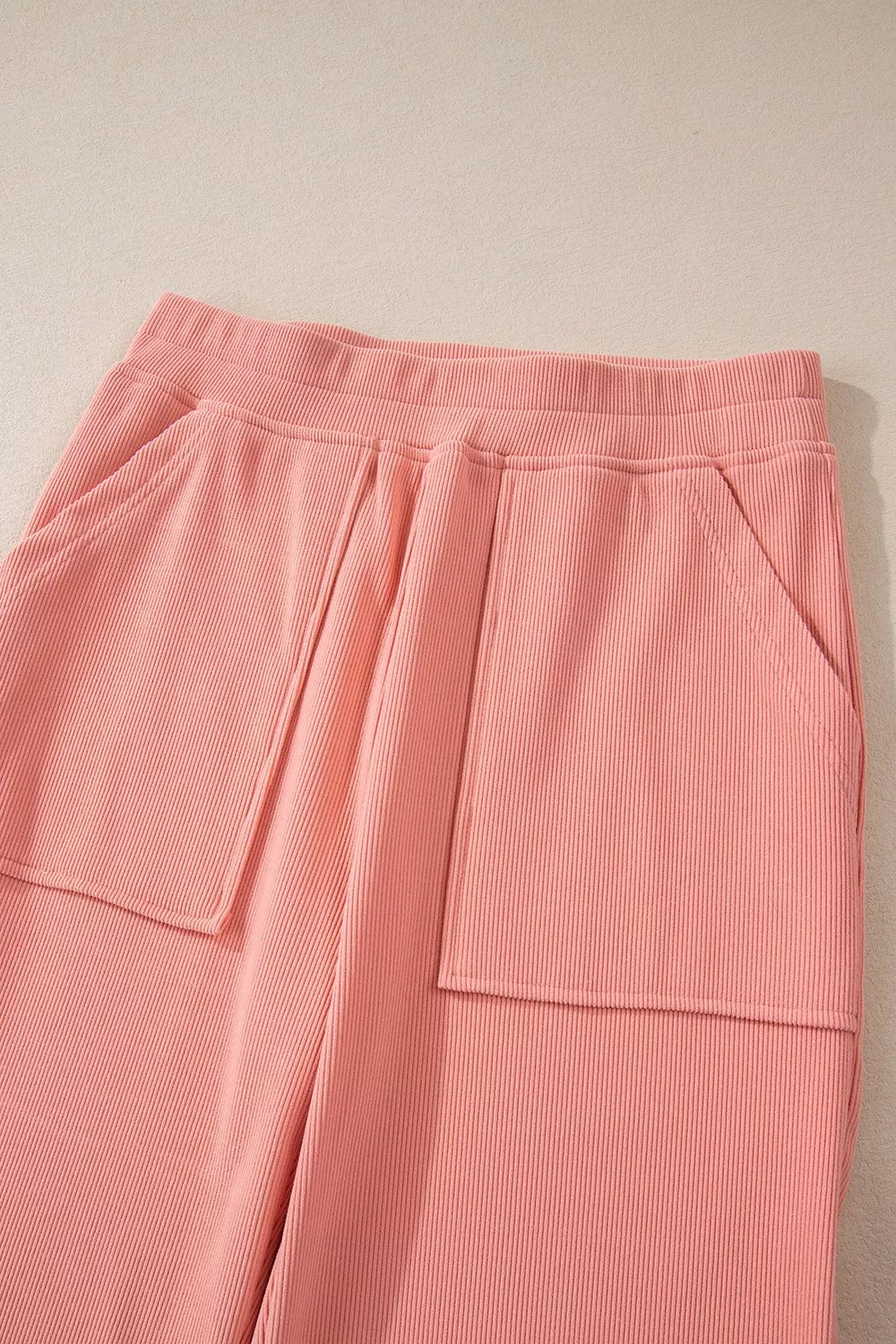 Ribbed Round Neck Top and Pants Set