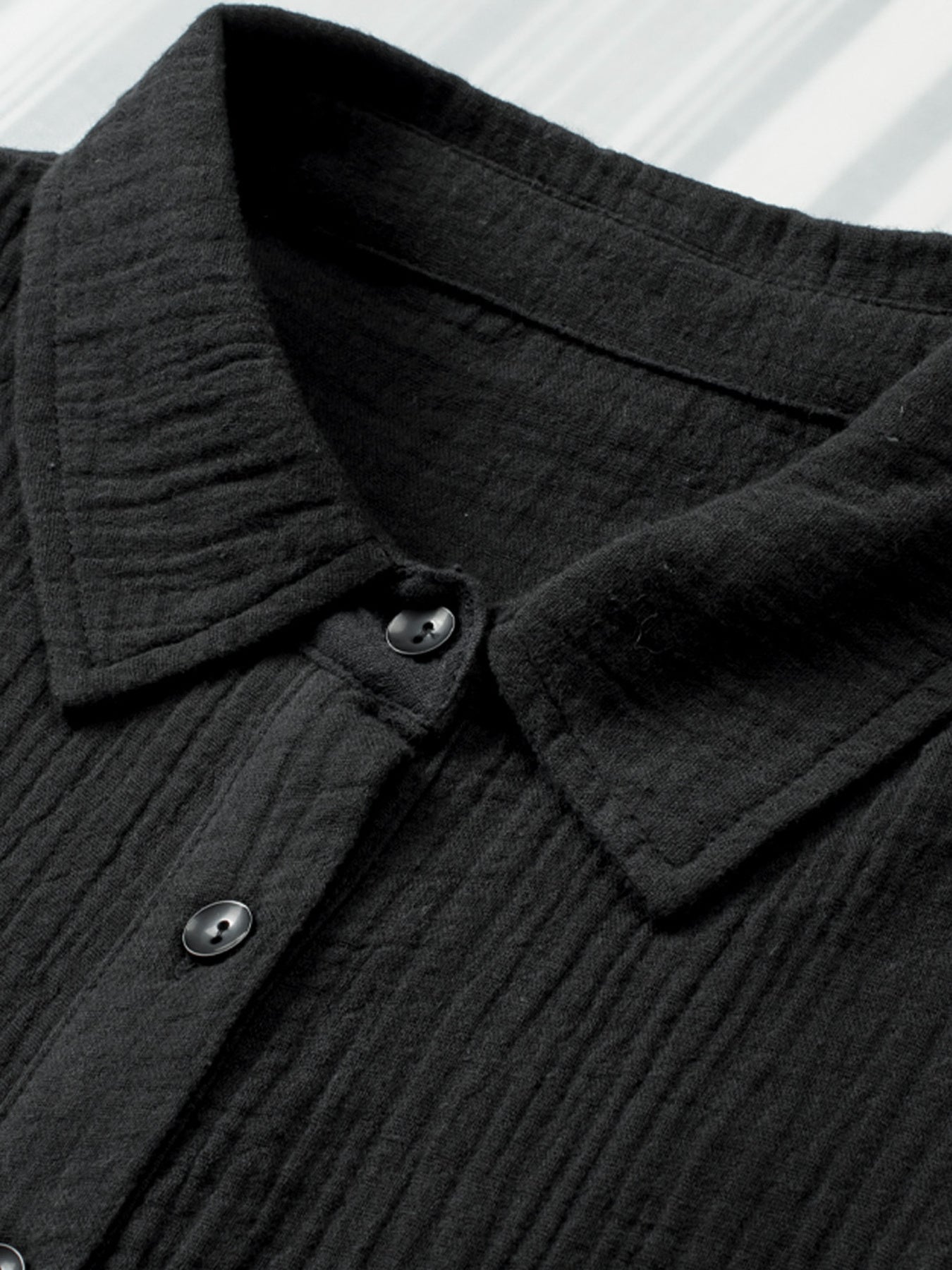 Crinkle Cotton Loose Short Sleeve Shirt