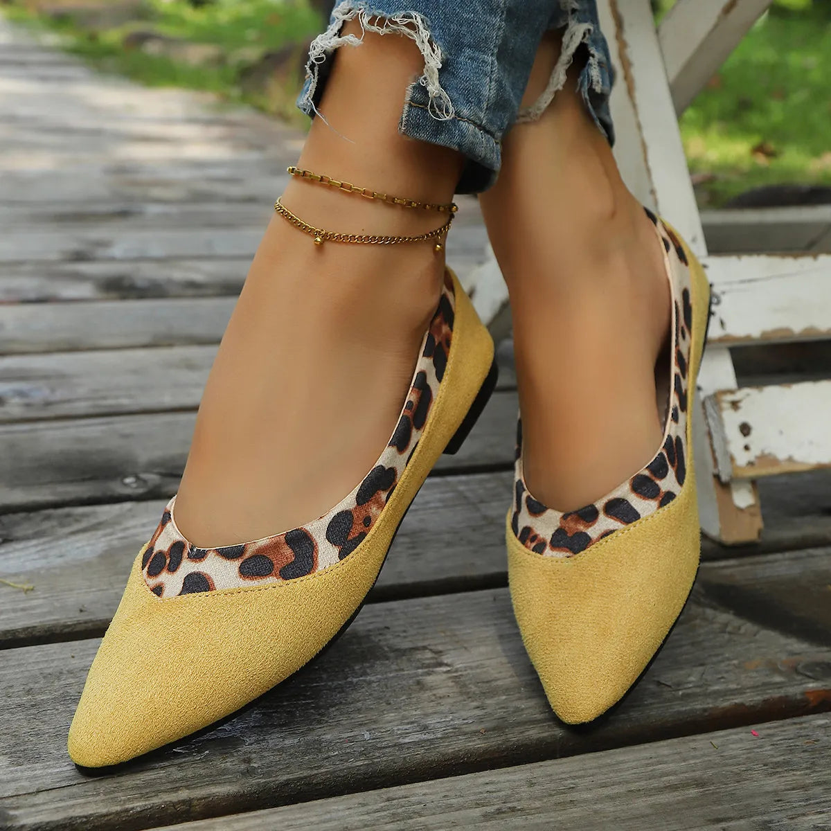 Leopard Pointed Toe Slip-Ons