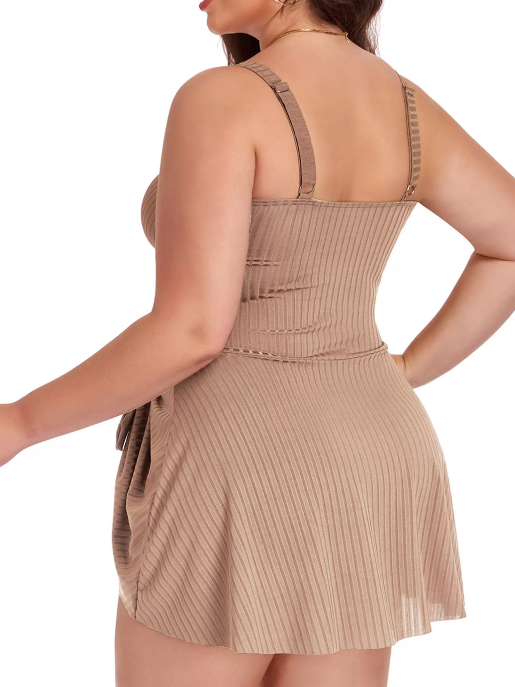 Plus Size Ruched One-Piece Swim Dress