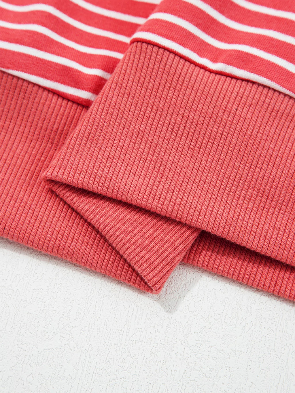 Striped Puff Sleeve Hoodie with Drawstring