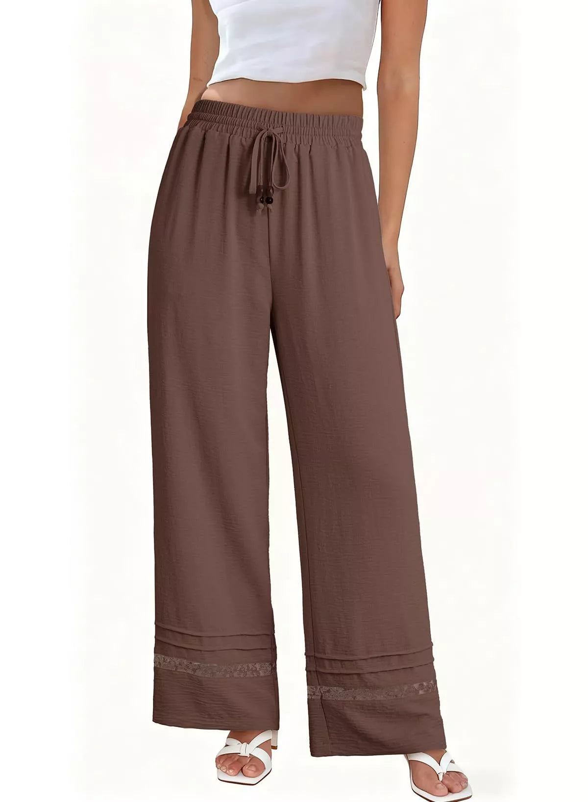 Casual Wide Leg Drawstring Pants