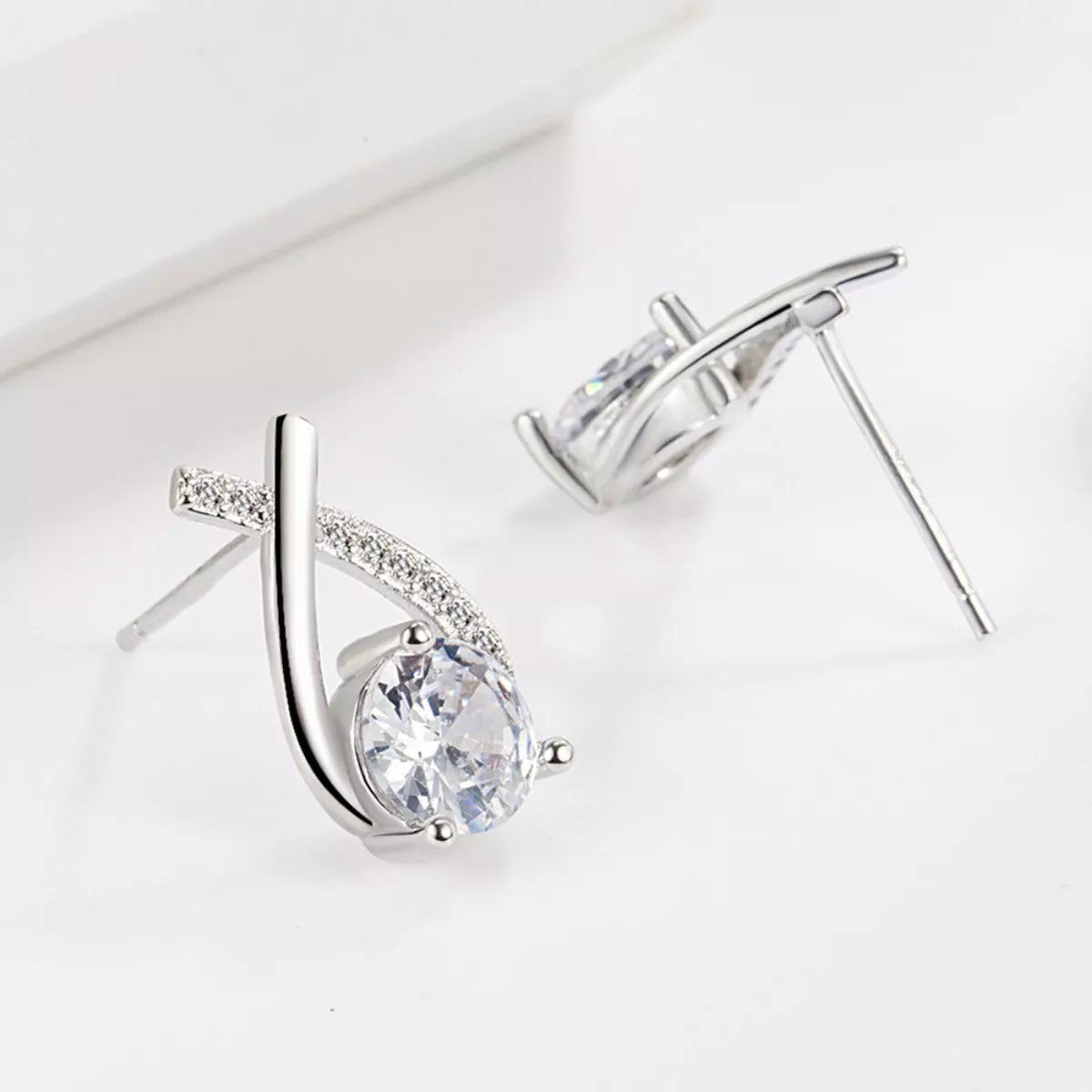 1 Carat 925 Sterling Silver Moissanite Earrings