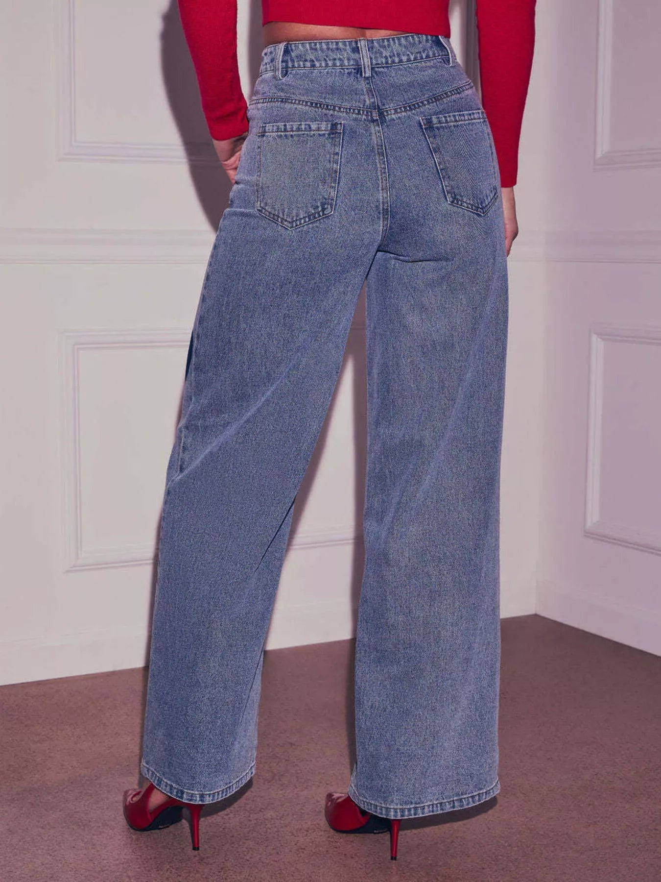 Heart High Waist Wide Leg Jeans