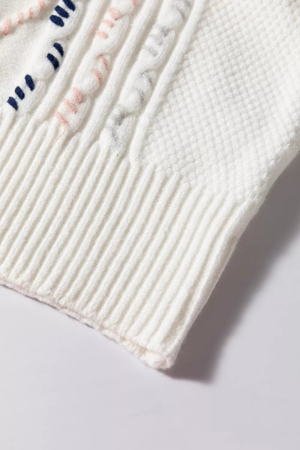 Cable Knit Short Sleeve Sweater