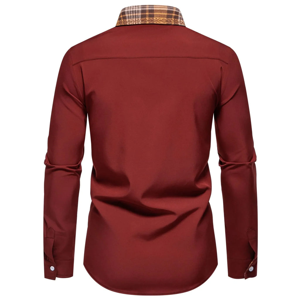 Men's Plus Size Plaid Collar Button Down Shirt