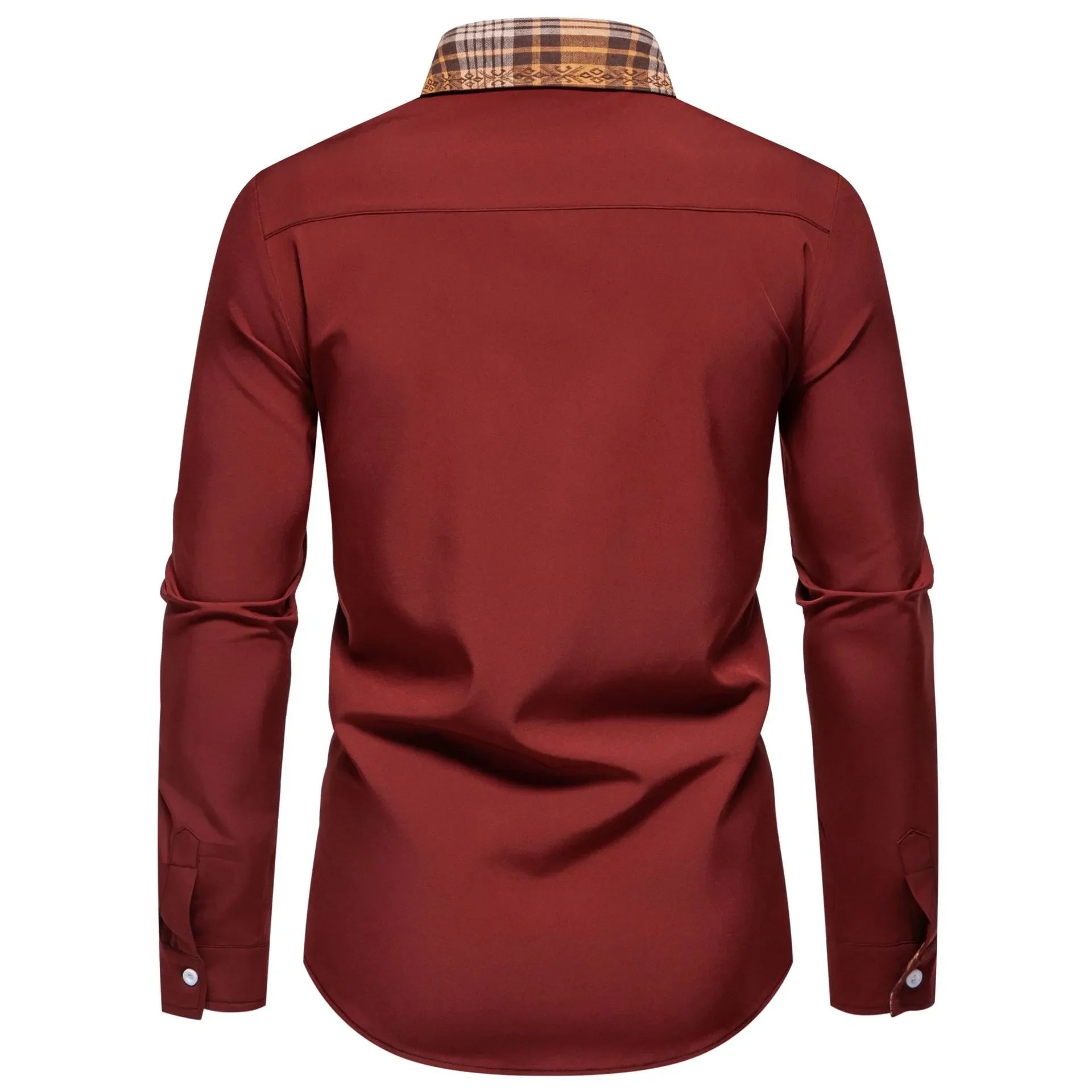 Men's Plus Size Plaid Collar Button Down Shirt