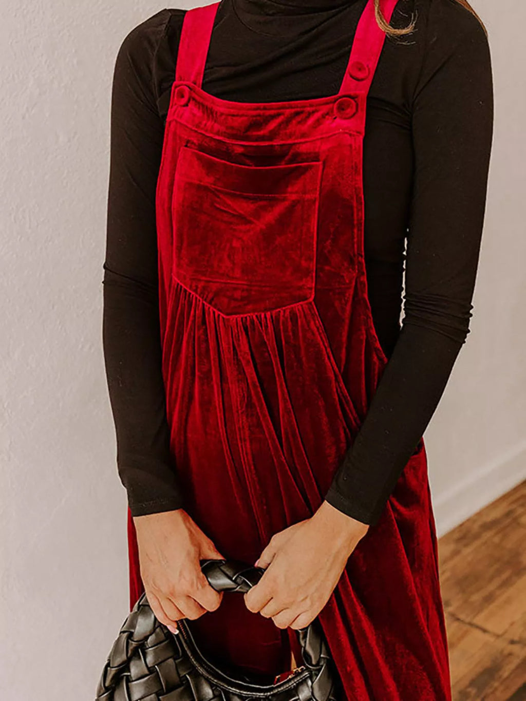 Velvet Wide Leg Overalls